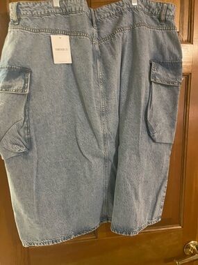 Forever 21 Light Blue Denim Cargo Skirt
